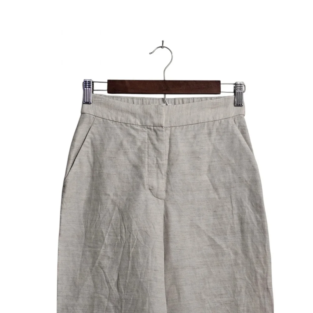 Aritzia The Effortless High Rise Wide Leg Linen Twill Pant In Cool Beige Sz 0